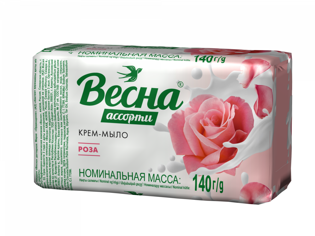 Мыло туалетное весна роза 140г