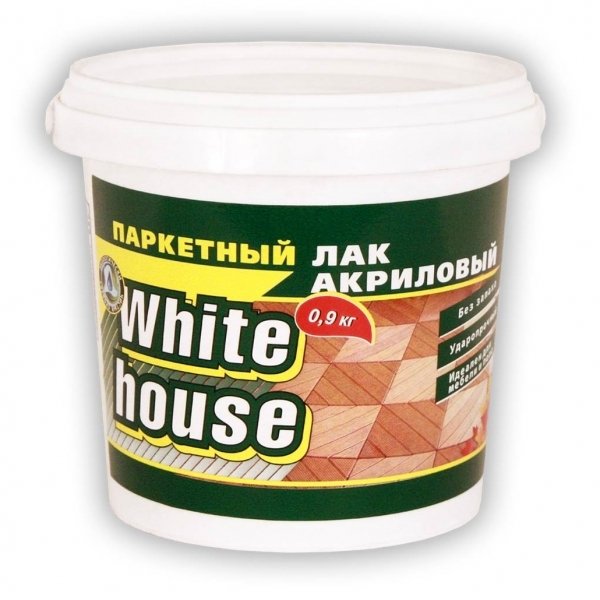 Лак акриловый для паркета White House 0.9 кг полуматовый