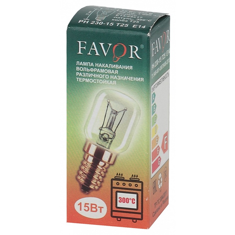 Лампа Favor для духовок t25 15w e14 термостойкая (300с)