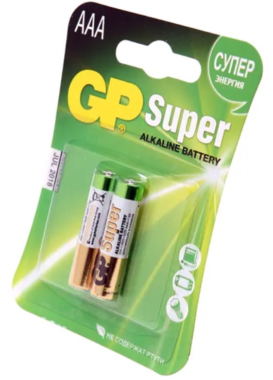 Элемент питания gp super 24a aaa/lr03х2шт