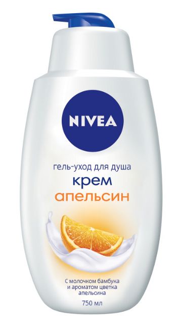 Гель для душа с дозатором Nivea Крем Апельсин 750мл