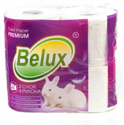 Туалетная бумага Belux 4шт 3-сл белая