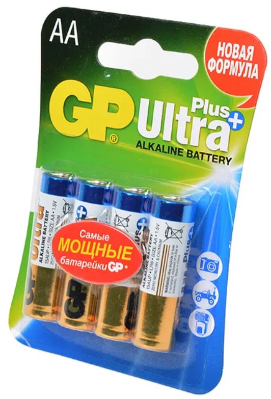 Элемент питания gp ultra+ 15а aa/lr6х4шт