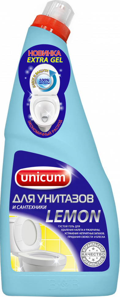Unicum гель для чистки унитазов лимон 750мл