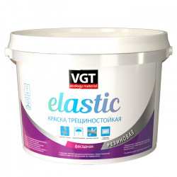 Краска трещиностойкая фасадная резиновая VGT Elastic 3 кг белая