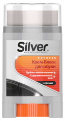 Крем-блеск Silver премиум черный 50мл с губкой