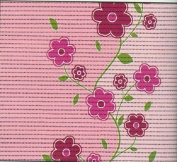 Коврик резиновый Аквадомер ширина 0.65м цветы на розовом