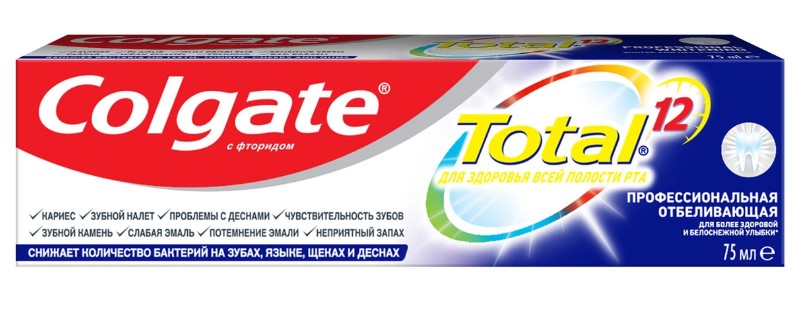 Зубная паста Colgate Total  12 Профессиональная отбеливающая 75мл