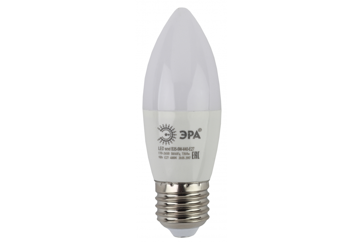 Светодиодная лампа Эра led b35 e27 9w 840 б0027972