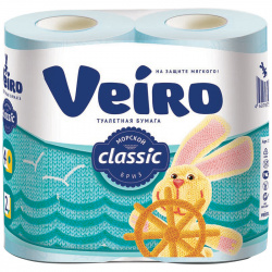 Туалетная бумага Veiro linia 4рул классик 2-сл голубая