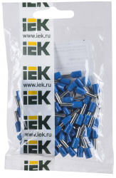 Наконечник-гильза IEK е2508 2.5мм2 с изолированным фланцем синий ugn10-d25-04-08