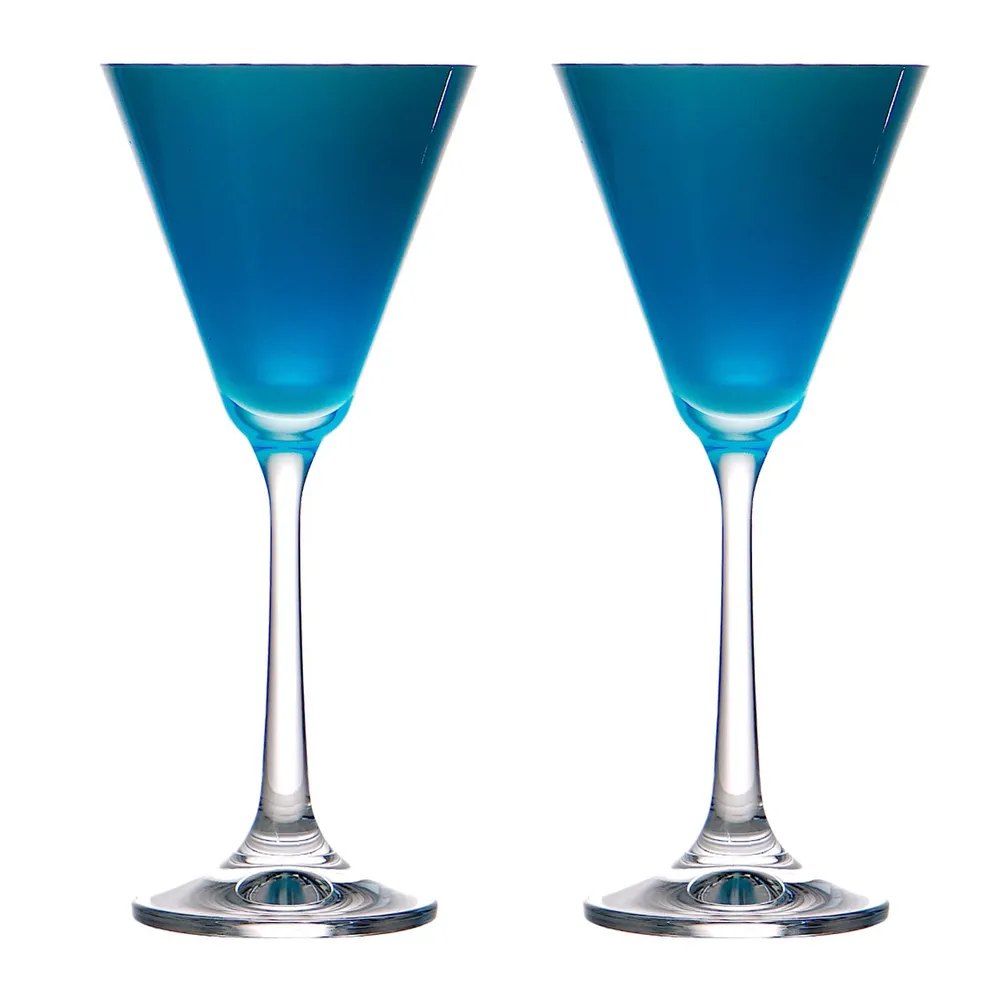 Набор бокалов для мартини Bohemia Пралине 90 мл 4 штуки светло-голубой 40916/90/D5249