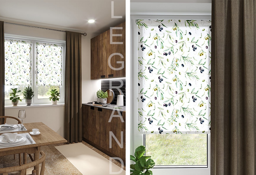 Мини ролета Legrand олива 52х170см