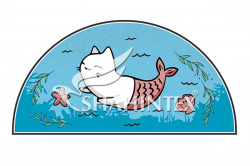 Коврик Shahintex Silk Photoprint 62х31 Рыба-кот полукруглый 52