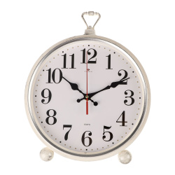 Часы настенно-настольные Рубин Классика 3426-003 кварцевые белый с серебром 