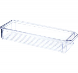 Органайзер для холодильника М-Пластика 10*30*5см с крышкой прозрачный