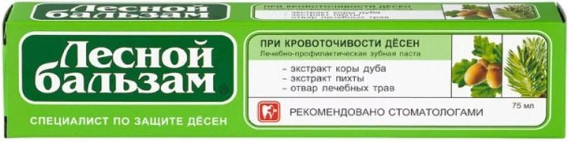 Зубная паста лесной бальзам защита десен кора дуба/пихта 75мл