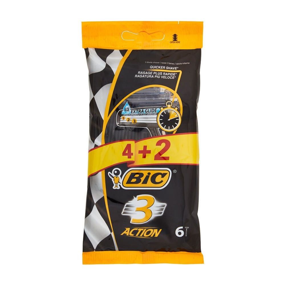 Одноразовые станки для бритья Bic action 4+2 кассеты
