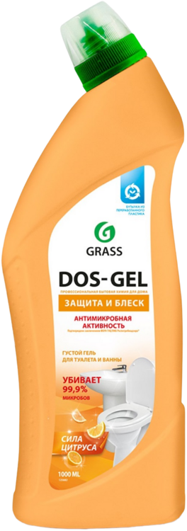 Чистящий гель для туалета и ванны Grass Dos-Gel Защита и Блеск Сила Цитруса 750 мл