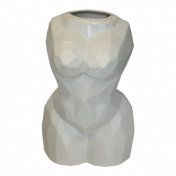 Ваза Флорапласт женщина оригами белый h-19 см