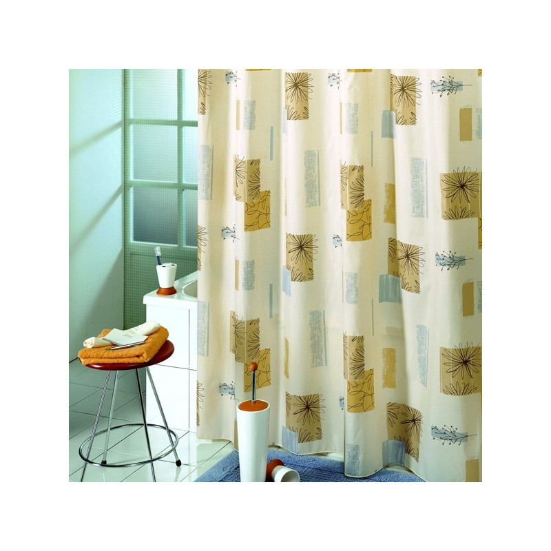 Штора для ванной 180x200 Bacchetta контрасти бежевая