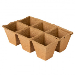 Торфяной горшочек квадратный 90*90 мм 6*3 штуки