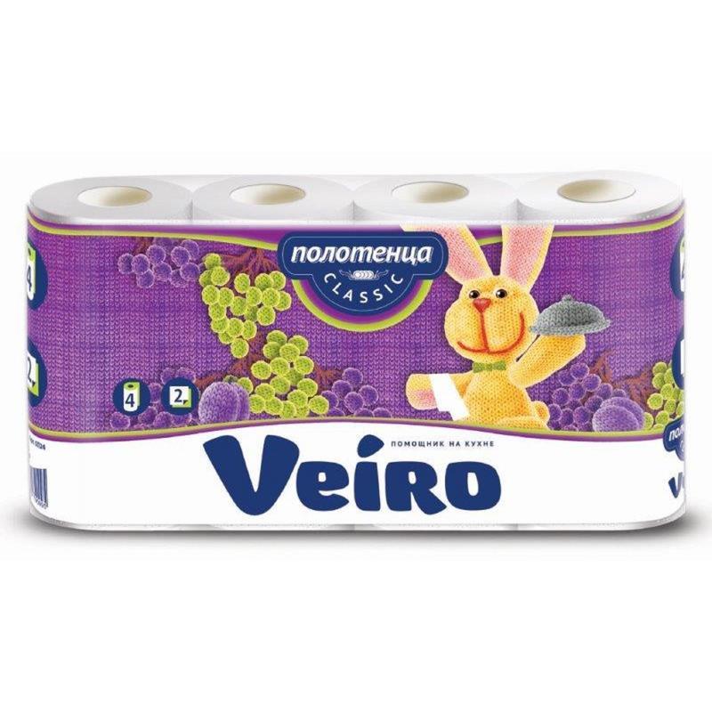 Полотенца бумажные Veiro linia классик 4рул 2сл