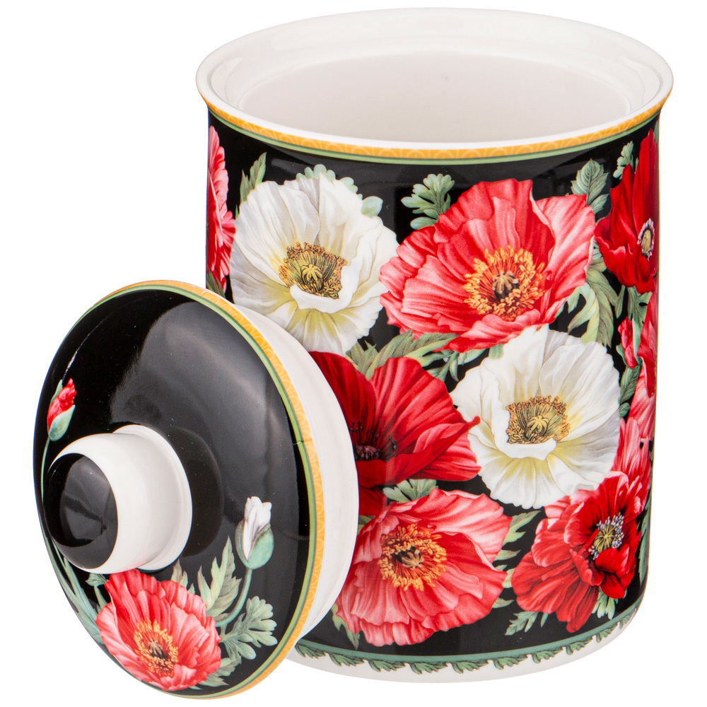 Банка с крышкой Lefard Маки 14.5х10.5см 750 мл черная