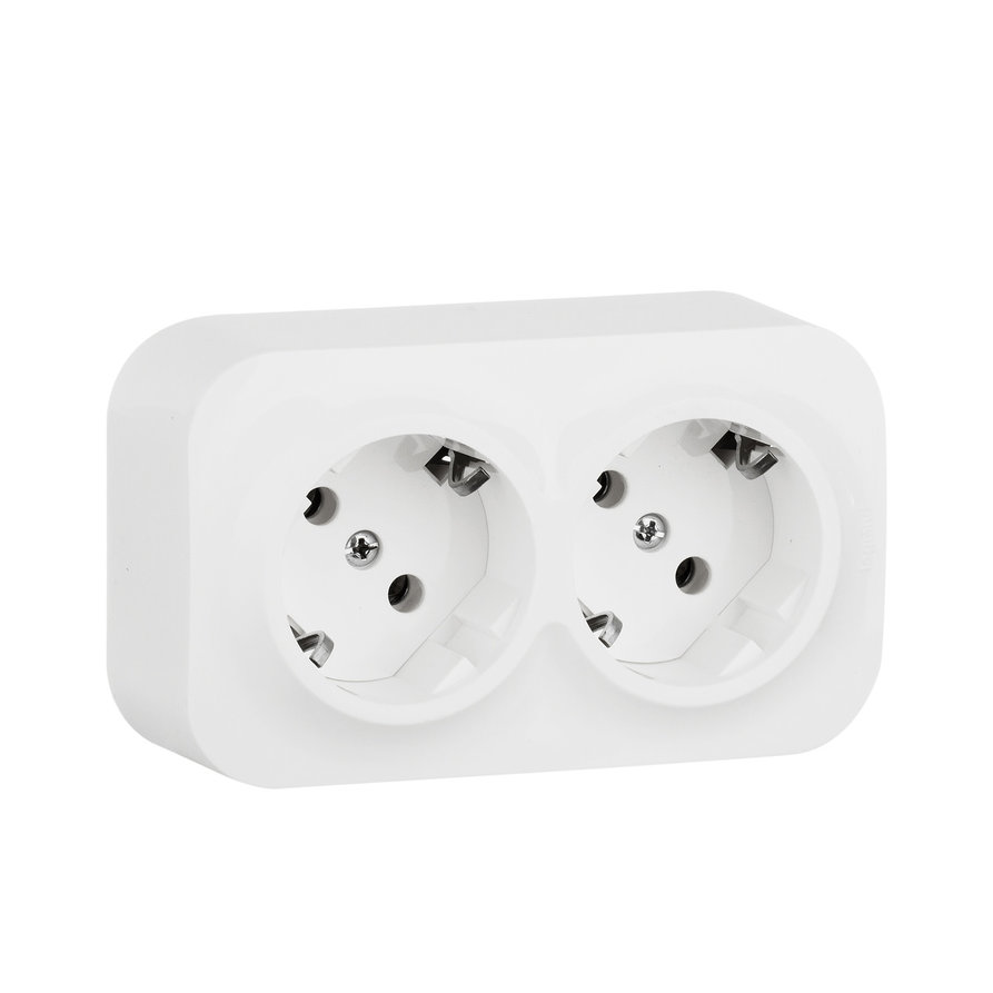 Розетка Legrand Quteo 2-я заземляющий контакт белый 782233