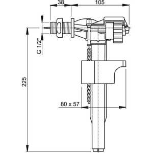 Впускной механизм AlcaPlast боковой А15-1/2" пластик 