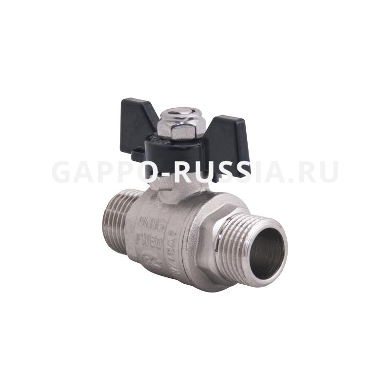 Кран шаровый Gappo ДУ20 3/4"х3/4" нр-нр ручка-бабочка G228.05
