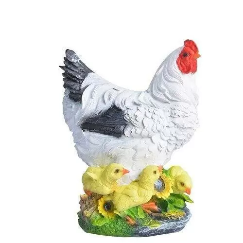 Фигура садовая Decobraz Курица с цыплятками на подсолнухе H-27 см F354 Фигура садовая Decobraz Курица с цыплятками на подсолнухе H-27 см F354