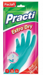 Перчатки резиновые Paclan practi extra dry m