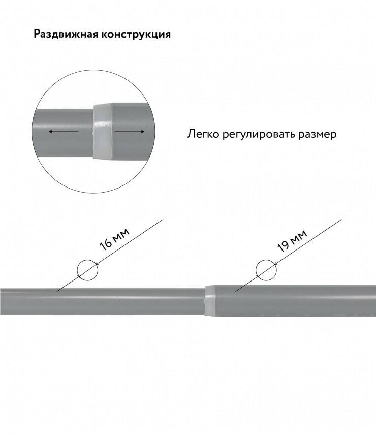 Карниз кованый раздвижной Legrand D16/19 мм 1.6-3.0 2-хрядный цилиндр т/у серый