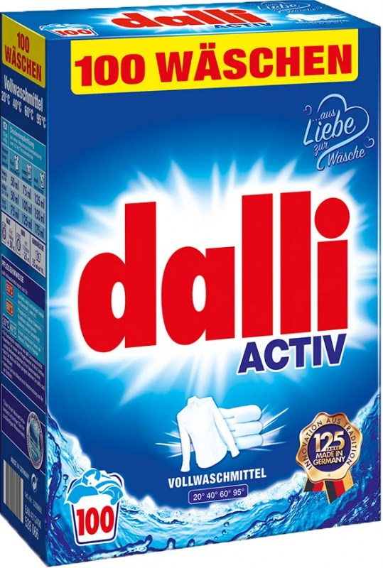 Стиральный порошок Dalli Aktiv с улучшенной моющей способностью 6.5 кг универсальный