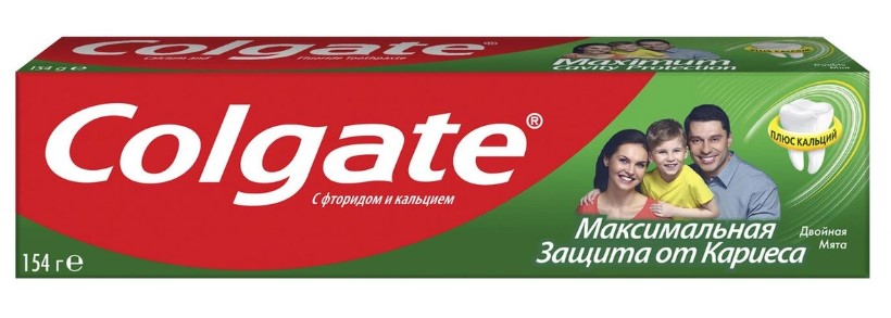 Зубная паста Colgate  Максимальная защита от кариеса с жидким кальцием Двойная мята 100 мл