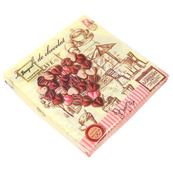 Салфетка Bouquet Шоколадное сердце 3-сл 33х33см 20шт 