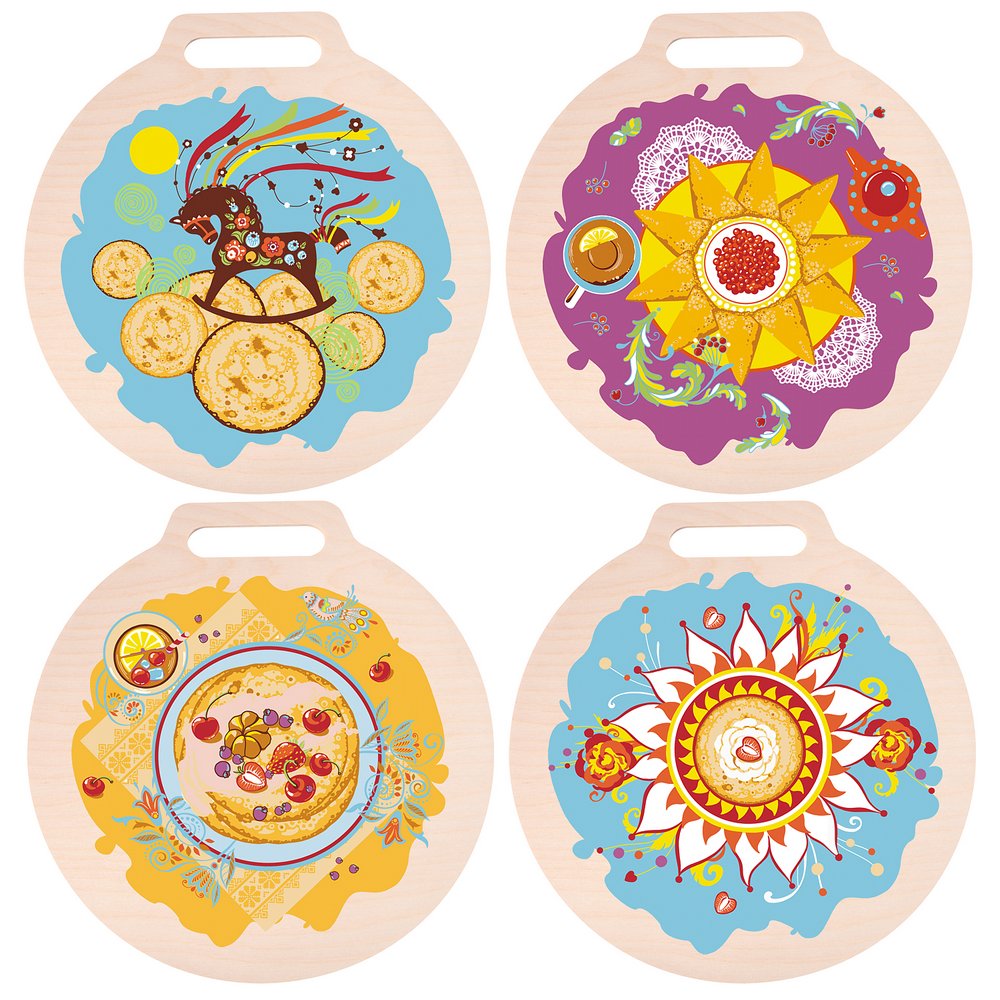 Разделочная доска Широкая Масленица d26см МТ18-34