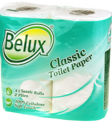 Туалетная бумага Belux классик 4шт 2-сл белая