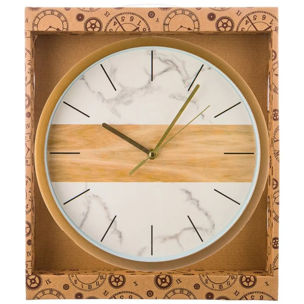Часы настенные кварцевые Lefard Marble D-31 см белые 220-385 Часы настенные кварцевые Lefard Marble D-31 см белые 220-385