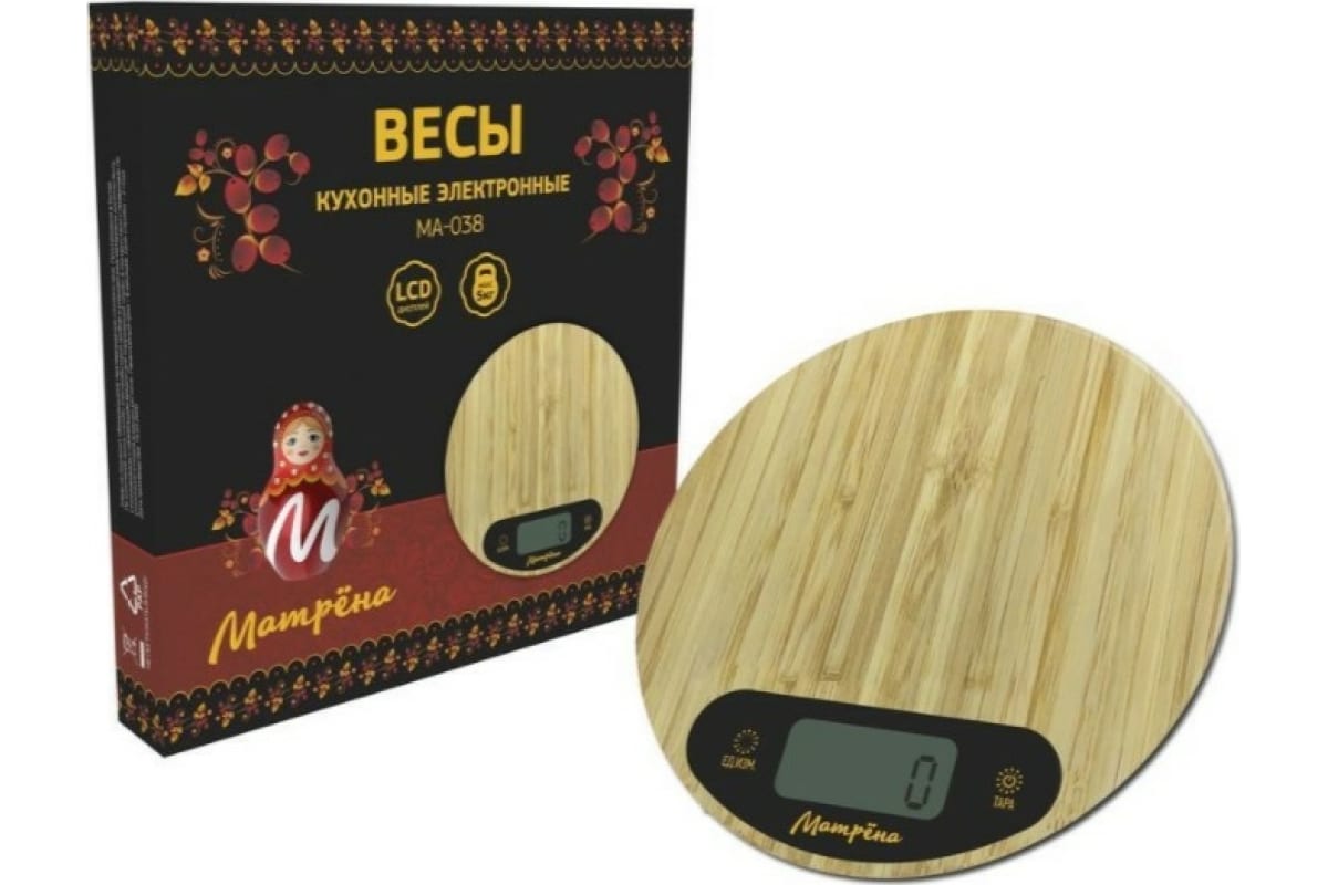 Весы кухонные электронные Матрёна Бамбук МА-038 007161