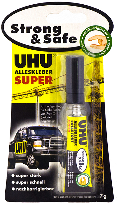 Клей контактный секундный UHU Strong & Safe 7 гр. Клей контактный секундный UHU Strong & Safe 7 гр.