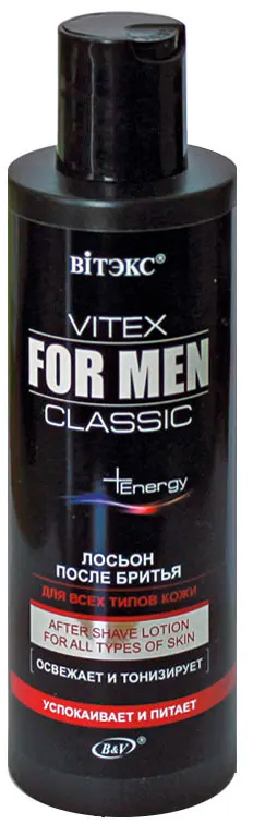 Лосьон после бритья Vitex for men черный 200мл