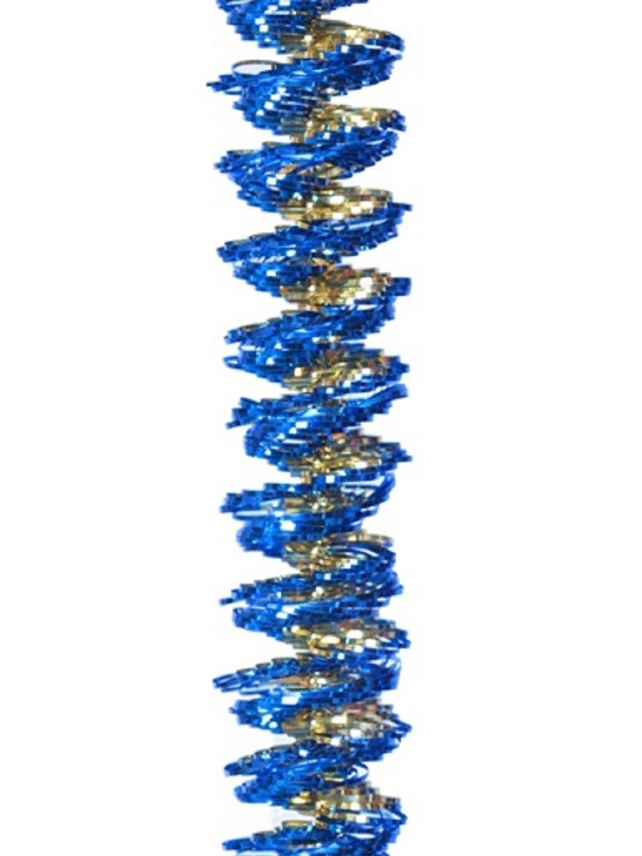 Мишура Кольца-2 золото/синий 2 м