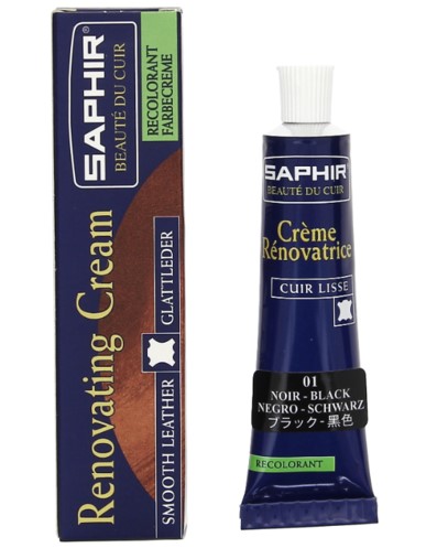 Крем для обуви Saphir creme renovatrice 25мл тюбик черный