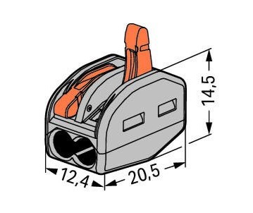 Клемма монтажная Wago 222-412 х2 0.8-2.5мм 32а