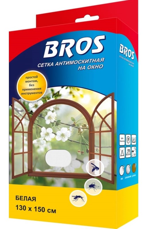 Сетка на окно Bros 130х150 см белая