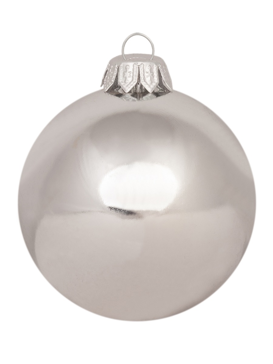 Елочный шар MOROZCO Новогодний Ш85106, серебро глянцевый, 85 мм 