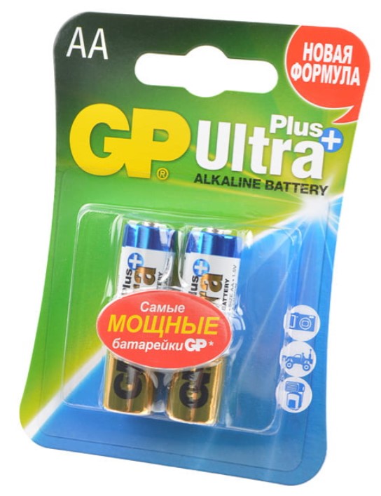 Элемент питания gp ultra+ 15а aa/lr6х2шт