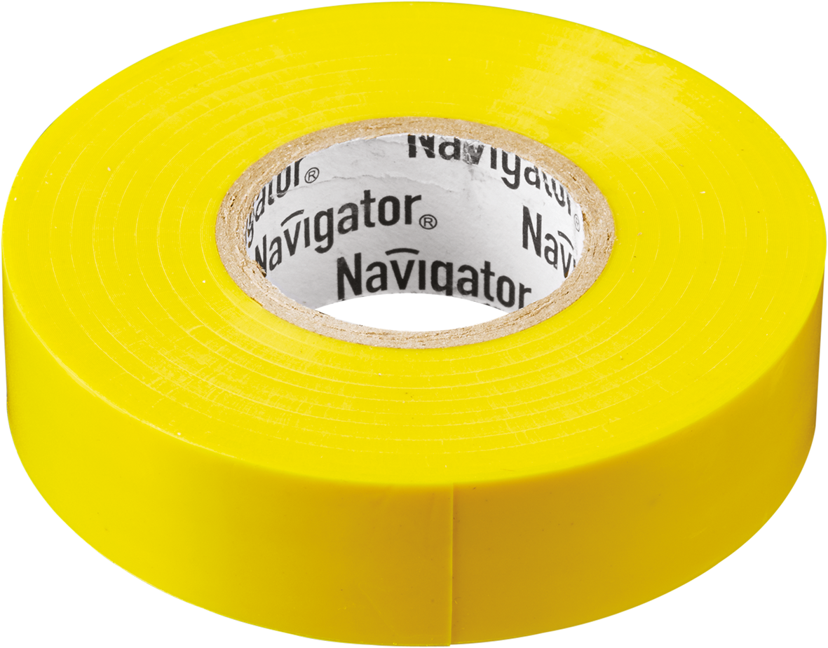 Изолента пвх navigator 19мм желтая 71112